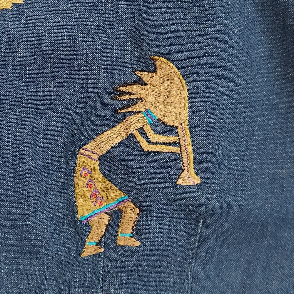 New Identity Cropped Denim Jacket With Embroidery, Women's L, Blue - Picture 8 of 12